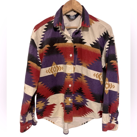 Woolrich Tops - Vintage Woolrich Flannel Button Down Aztec Southwestern Print